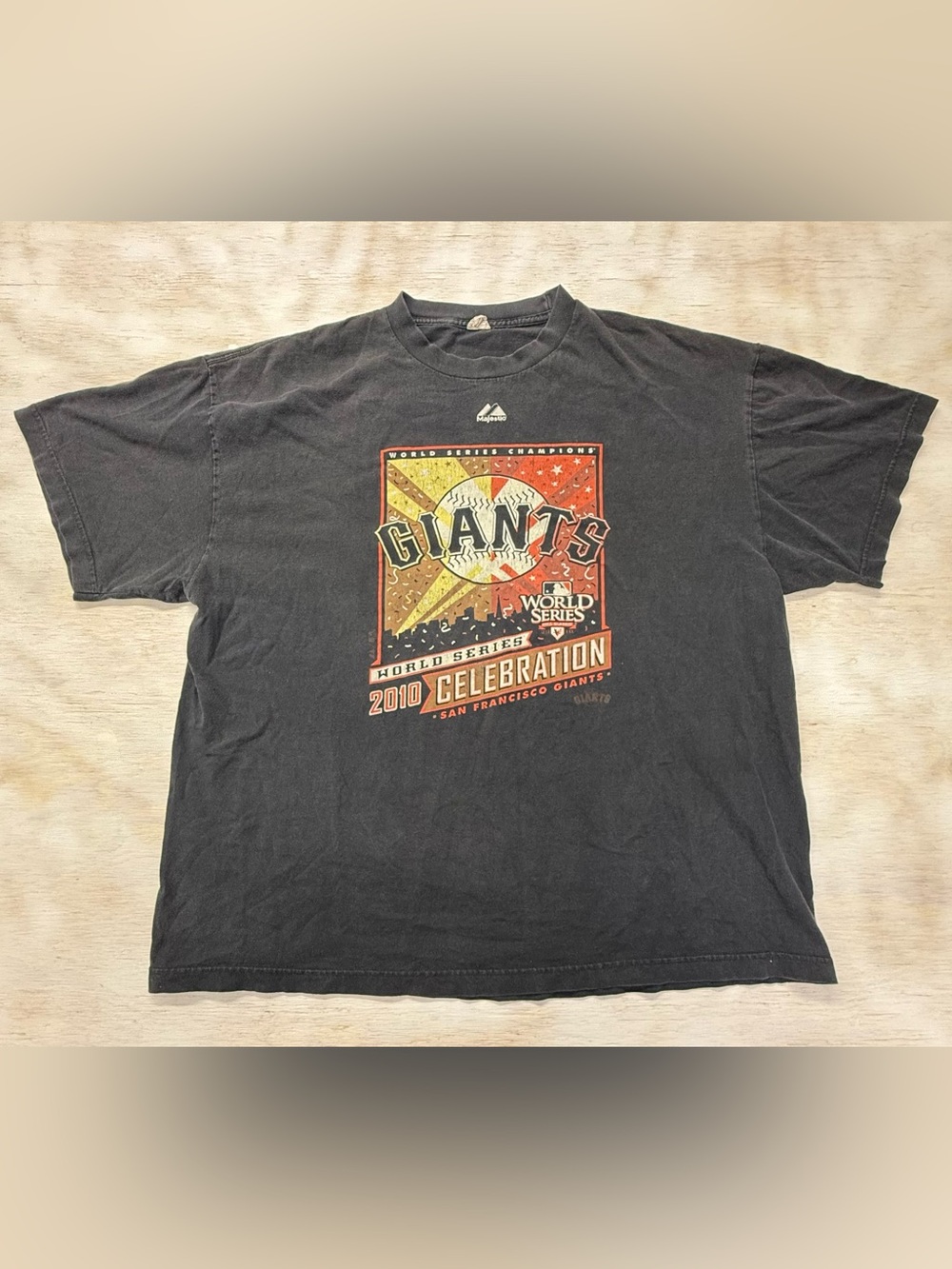Majestic Black MLB San Francisco Giants 2010 Celebration Men’s 2XL Graphic Tee